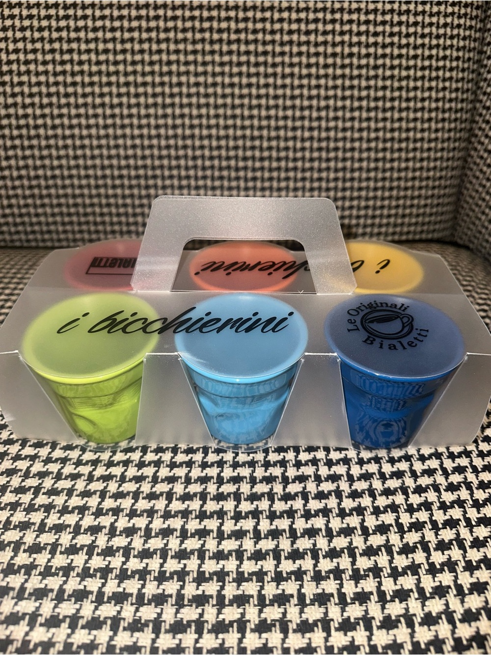 Bialetti i Bicchierini Colorful Espresso Shot Glass Set - Blue, Green, Yellow